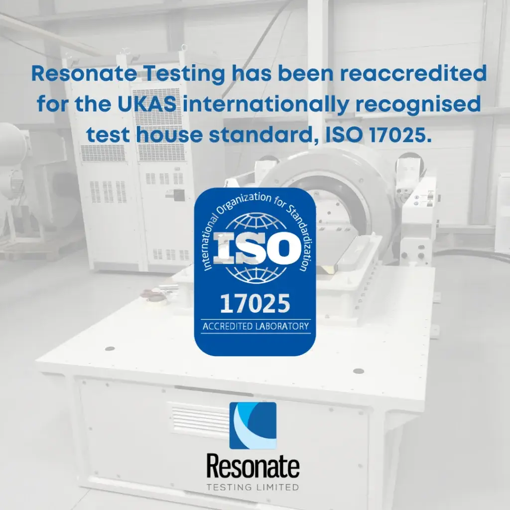 Resonate Testing UKAS ISO 17025 accreditation graphic