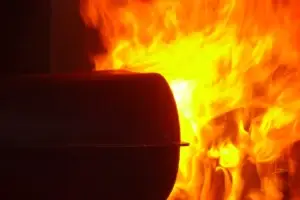Sonic or Carlin burner cone used during a propulsion-grade fire test to AC20-135 or ISO2685