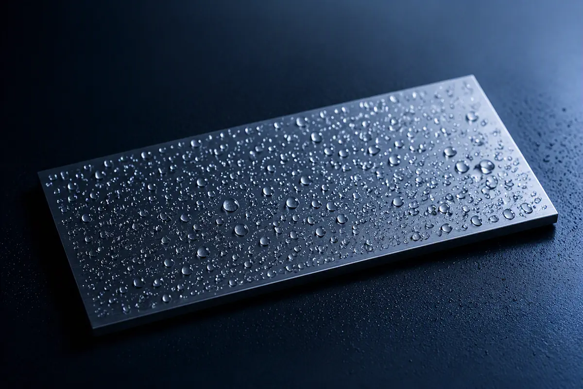Metal test specimen undergoing fluid susceptibility testing at Resonate Testing